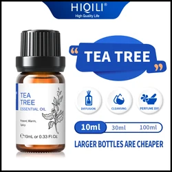 HIQILI 10ML Organic Tea Tree Essential Oils 100% Natural Plant Aromatherapy Diffuser Oil Supports A Healthy Respiratory System