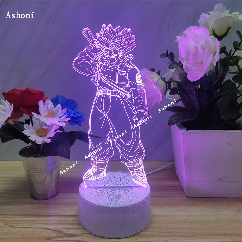 Dragon Ball Z Super Saiyan Torankusu фигурка 3D лампа настольная лампа USB кабель Ночной светильник 7 цветов Сенсорная Базовая лампа детский подарок стволы