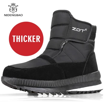 

Men Boots 2020 Winter Shoes Men Warm Platform Sneakers Non-slip Waterproof Snow Boots Thick Plush Women Autumn Boots Big Size 47