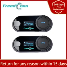 FreedConn-intercomunicador TCOM-SC con Bluetooth para casco de motocicleta, pantalla LCD, Radio FM, TCOM SC, 2 uds.
