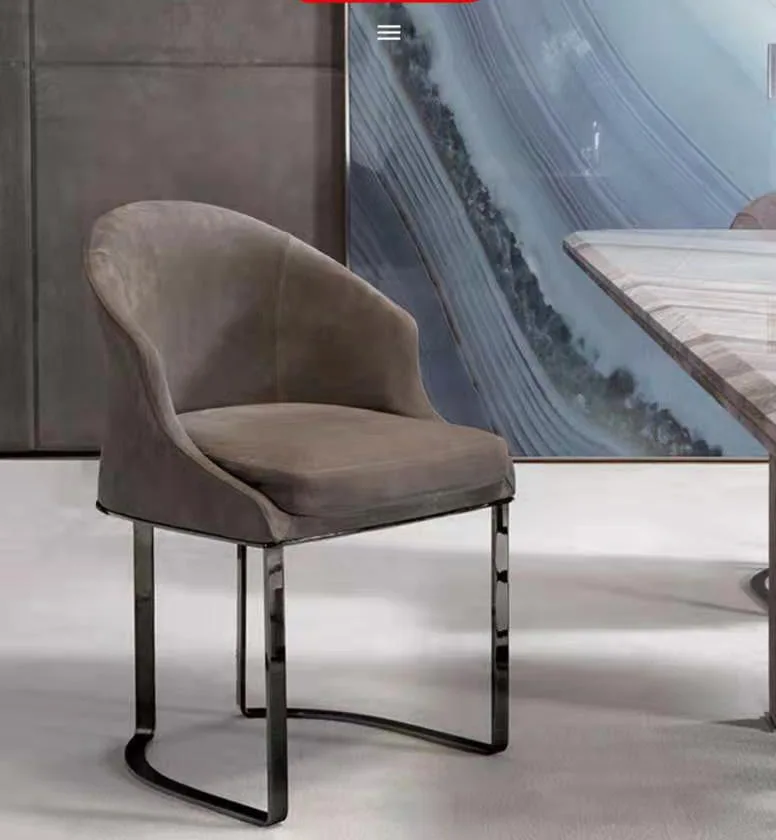 Modern Light Luxury Stainless Steel Dining Chair Nordic Hotel Chairs American Leisure Chair Gold-plated Negotiation GM