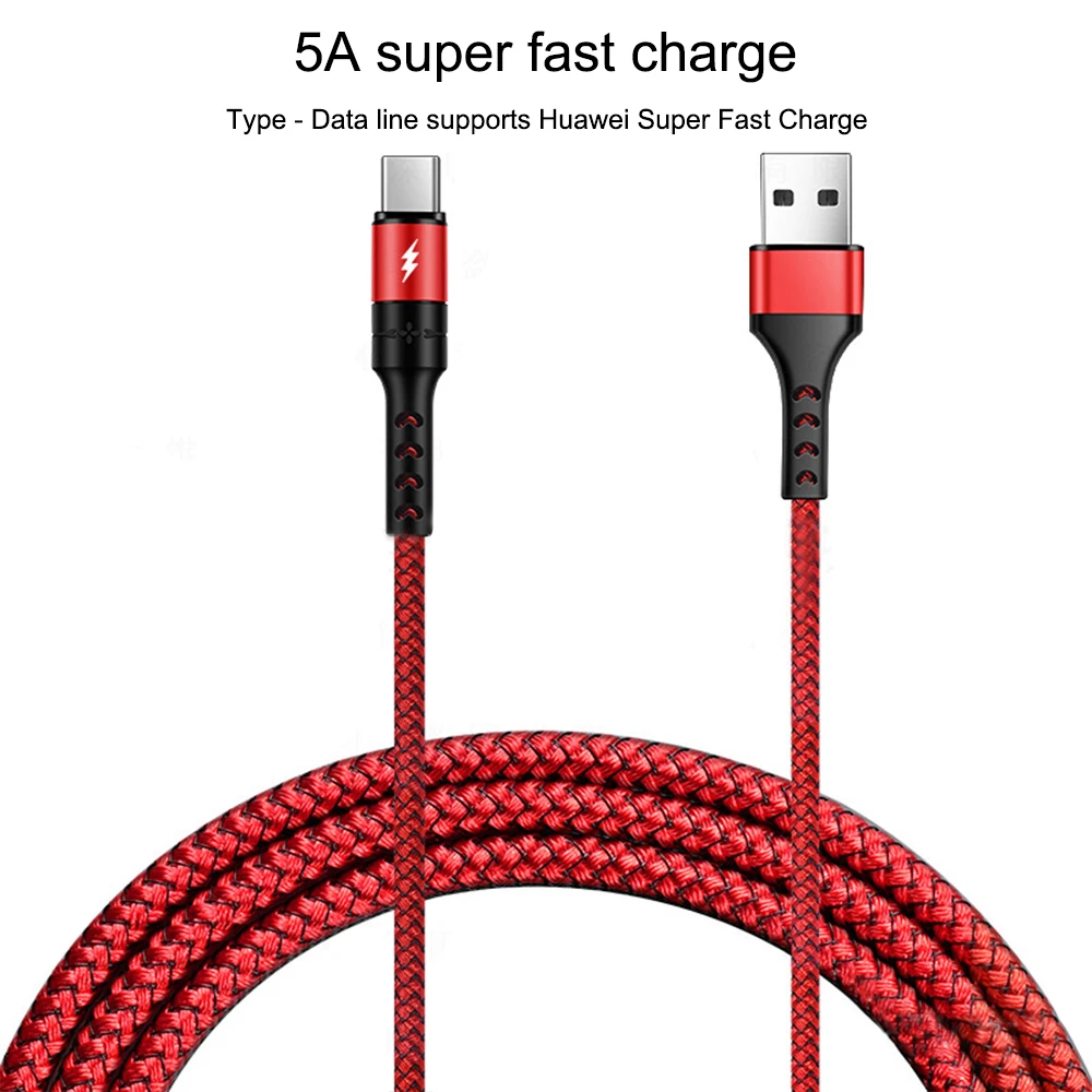5A 3 в 1 USB кабель для быстрой зарядки для Android type C Apple для samsung Galaxy S9 Plus зарядный кабельный провод для Xiaomi mi9 huawei - Цвет: 5A red type c