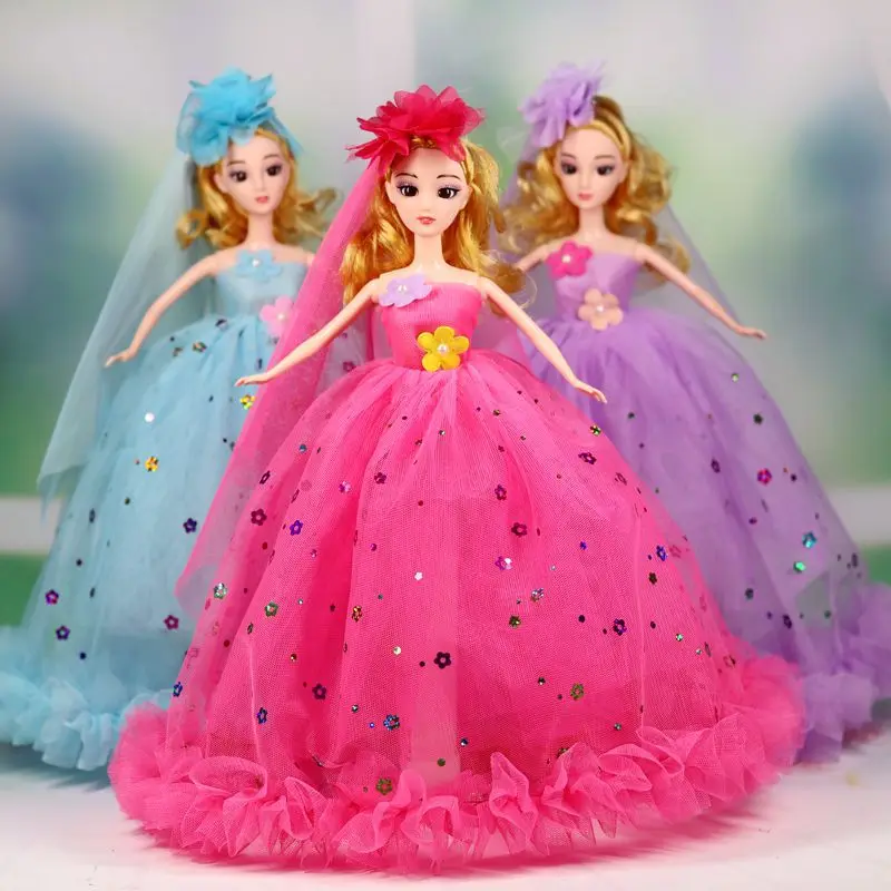 

35 cm 3D simulation eye wedding dress confused doll girl toy confused doll girl toy single girl play house toy gift gift doll