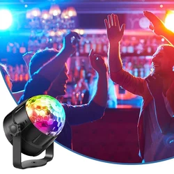 Projecteur LED RGB en forme de boule, lumière Disco, DJ, fête d'anniversaire, voiture, Bar, karaoké, son de noël activé 