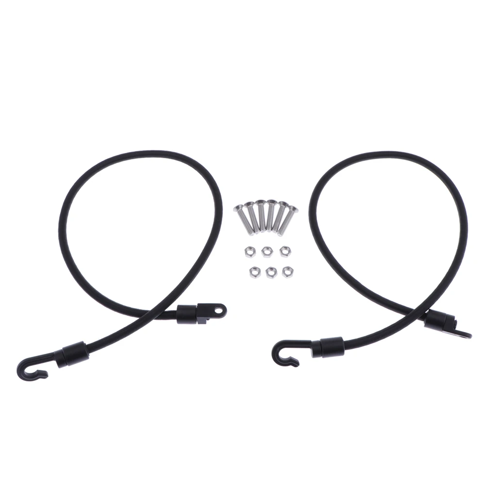 Set of 2 Kayak Paddle Leash & Hook Boat Canoe Paddle Fishing Rod Bungee Cord Safety Lanyard Strap - Mutli Purpose & Durable