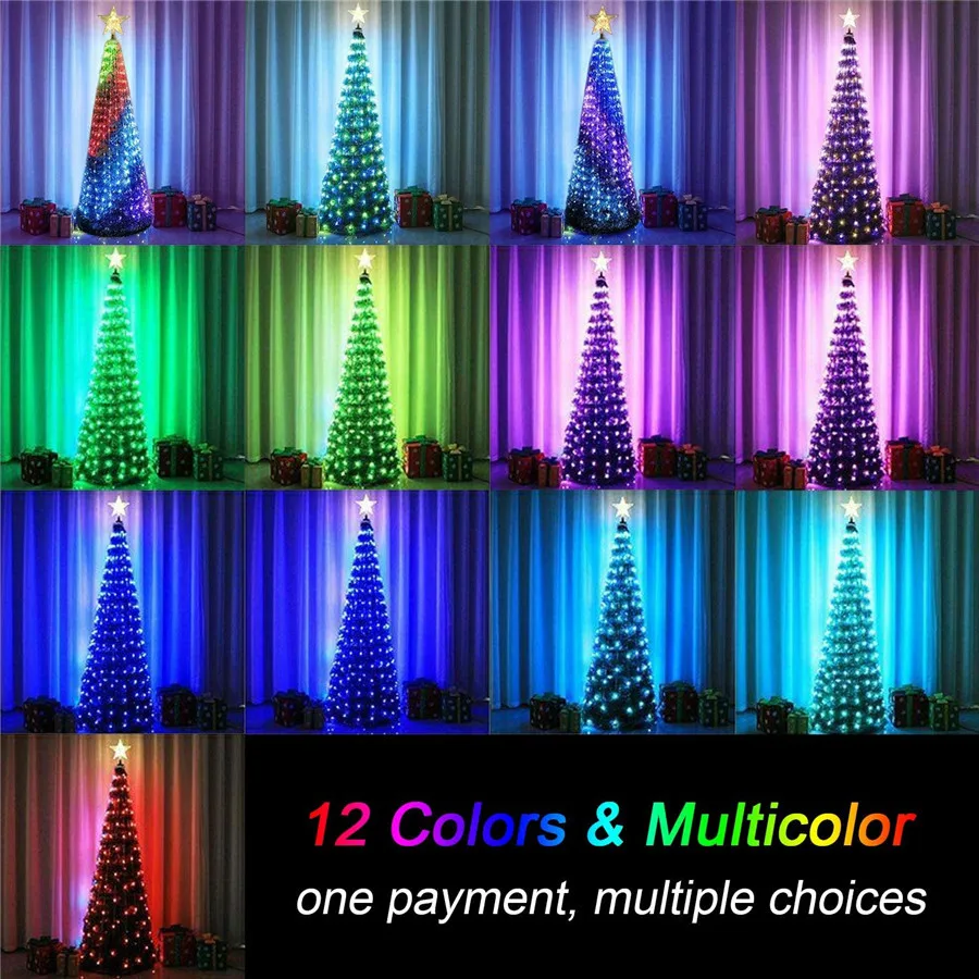 US $12.77 20M Smart RGB Christmas Tree Fairy Light Garland Copper Wire LED String Light With Remote For Christmas Wedding Party Holiday