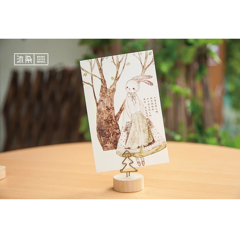 4 упаковки/партия милый кролик лес мультфильм поздравительные открытки Рождественская открытка на день рождения визитная карточка подарки