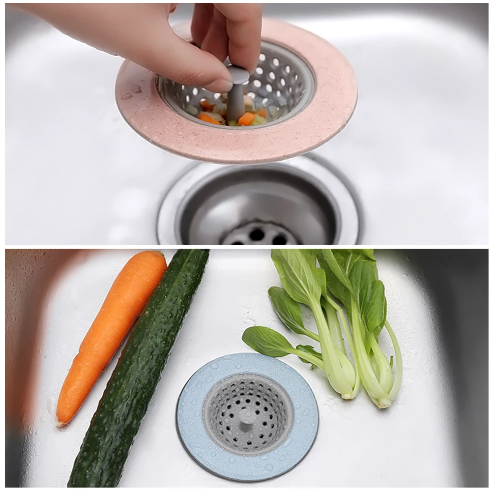 Силиконовые пшеничной соломы кухонные дренажные крышки для ванной Решетка для душа крышка дуршлаг канализационный фильтр для волос для дома раковина ситечко