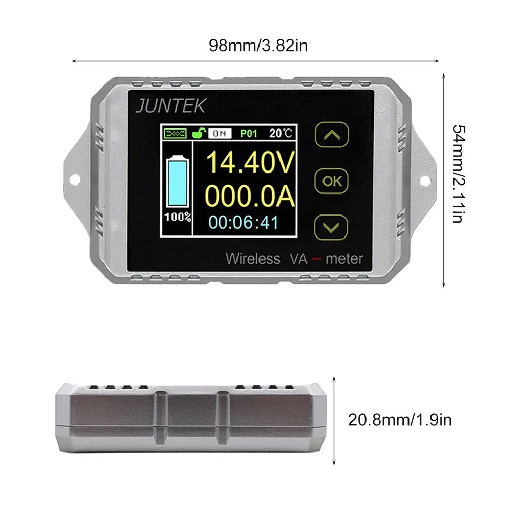 Ват1200 100 в 200A LCD Цифровой Беспроводной DC напряжение тока VA метр автомобильный