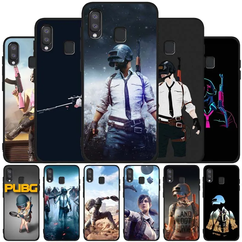 Мягкий чехол PUBG для Samsung A10 A30 A40 A50 A70 M10 M20 M30S M40 A01 A21 A31 A51 A71 A20E черный | Мобильные