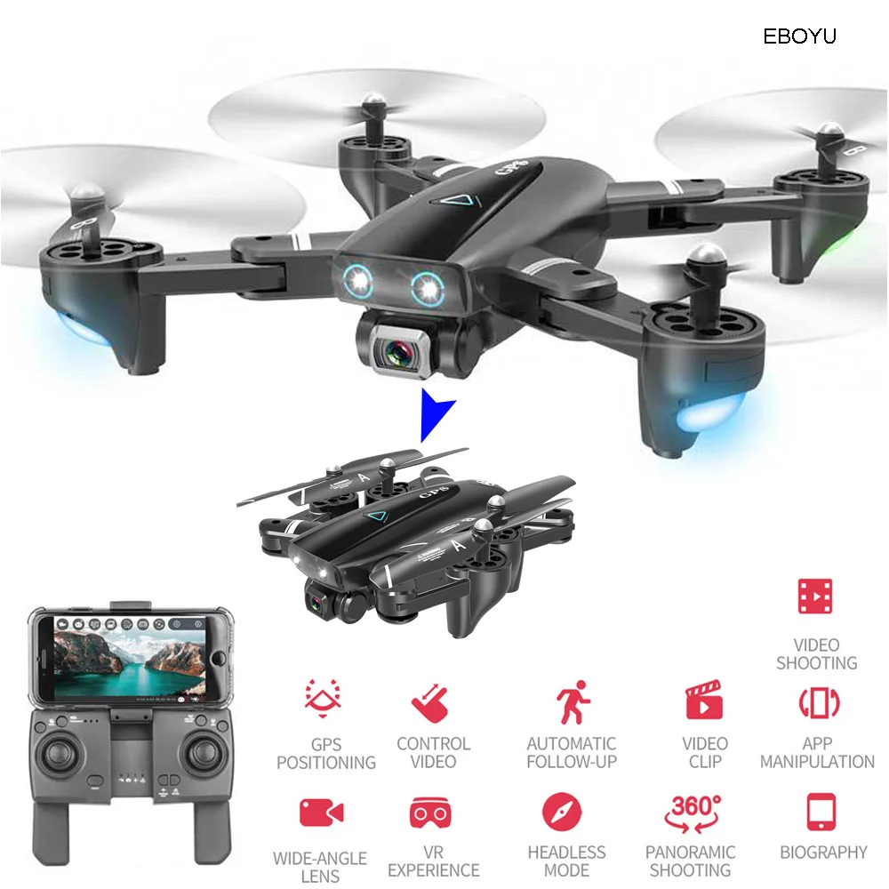 EBOYU S167 5G WiFi FPV 1080P широкоугольная HD камера gps позиционирование складной Радиоуправляемый Дрон Квадрокоптер RTF gps Дрон