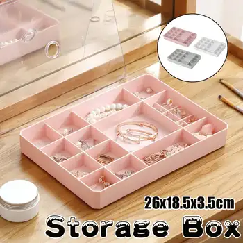 

2020 New Jewelry Box Storage Box Ring Display Necklaces Multi-grid Jewelry Organizer Jewelry Storage Box Plastic Storage