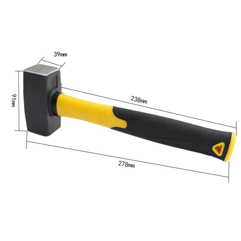 Многофункциональный инструмент для каменной кладки молоток с волоконной ручкой, деревообрабатывающий восьмиугольный молоток, квадратная головка строительства Hamm
