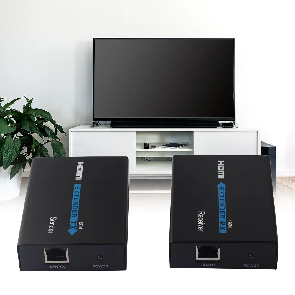 

120m Signal Wire Infrared CAT5E/6 TCP/IP Router No Delay Network Electronic Transmitter Receiver HDMI Extender 1080P Cable