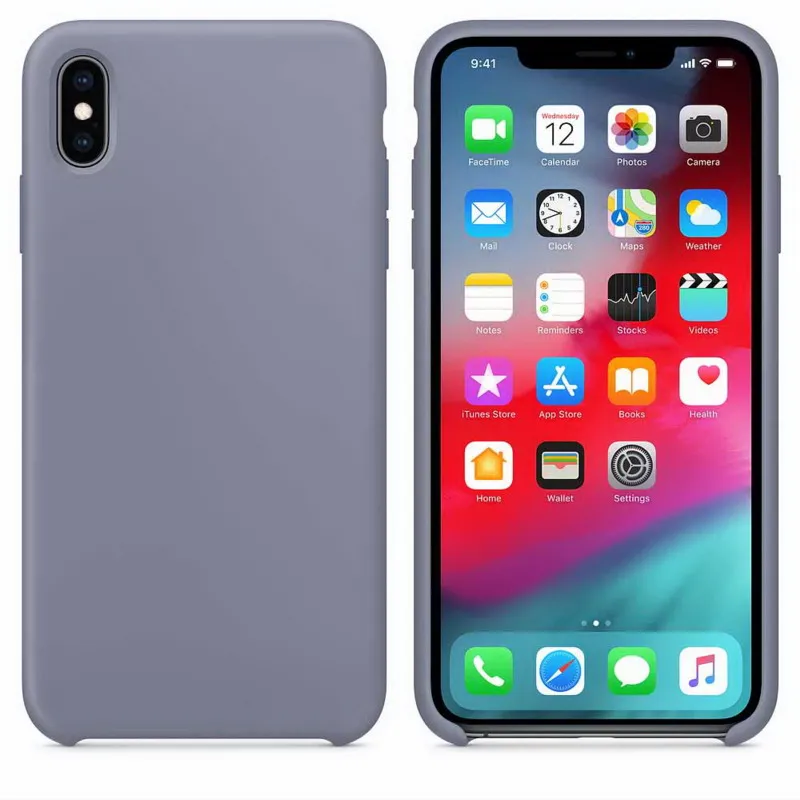 Официальный силиконовый чехол для iPhone 5 SE 6s 7 8 Plus, жидкий чехол с логотипом для Apple iPhone XS Max XR 11pro MAX, чехол с логотипом - Цвет: Lavender Gray