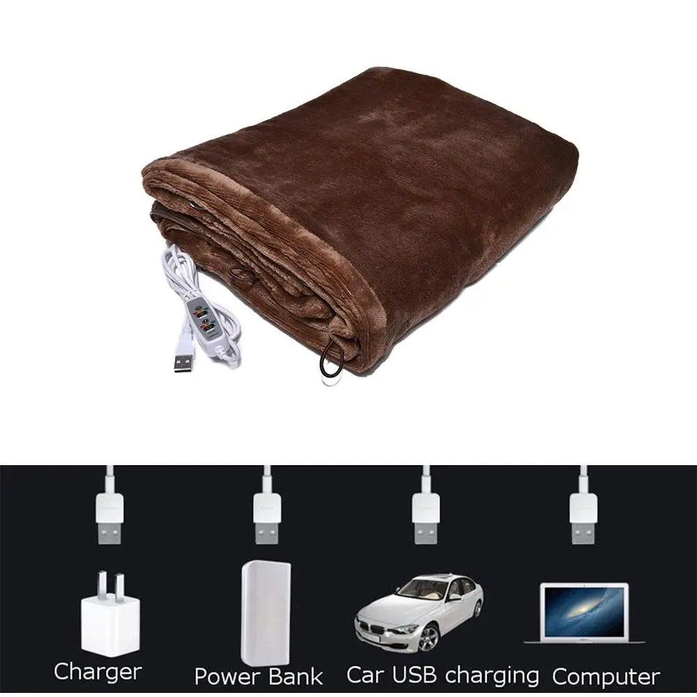 Автомобильное домашнее электрическое грелочное одеяло, коврик для шеи на плече, передвижная нагревательная шаль, USB мягкая шаль 5 в 4 Вт, мягкая шаль с подогревом