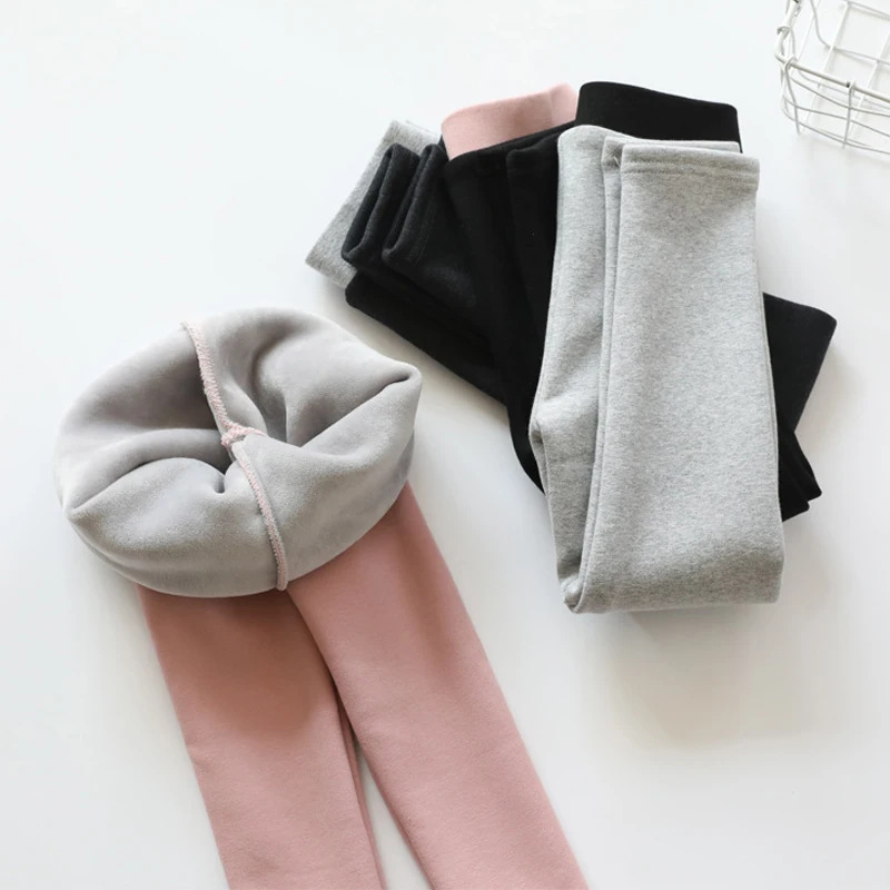 

Thick Warm Elastic Waist Sport Pants Baby Boys Girl Plus Velvet Long Trousers High Quality Winter Toddler Trousers LZ622