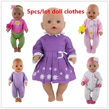 5 шт./лот, костюм для куклы, подходит для 43 см, кукла для новорожденных, 17 дюймов, Одежда для кукол, лучший подарок на день рождения для детей