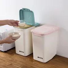 Большой кухонный ящик для хранения риса с колесом контейнер для Зерна Чехол герметичный пластиковый контейнер для риса рисовая мука коробки пыленепроницаемый ящик