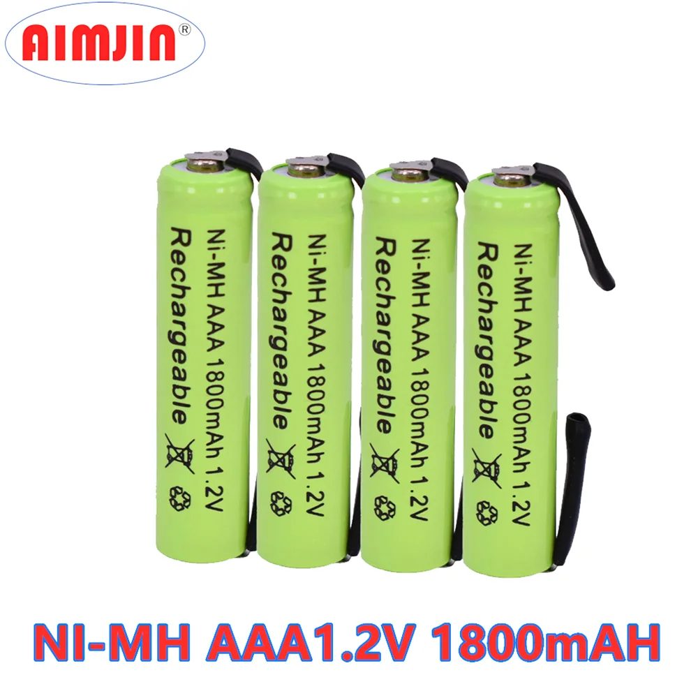 1.2V 1800mah Ni-Mh AAA Rechargeable Battery Cell with Solder Tabs for Philips Braun Electric Shaver Razor Toothbrush | Электроника