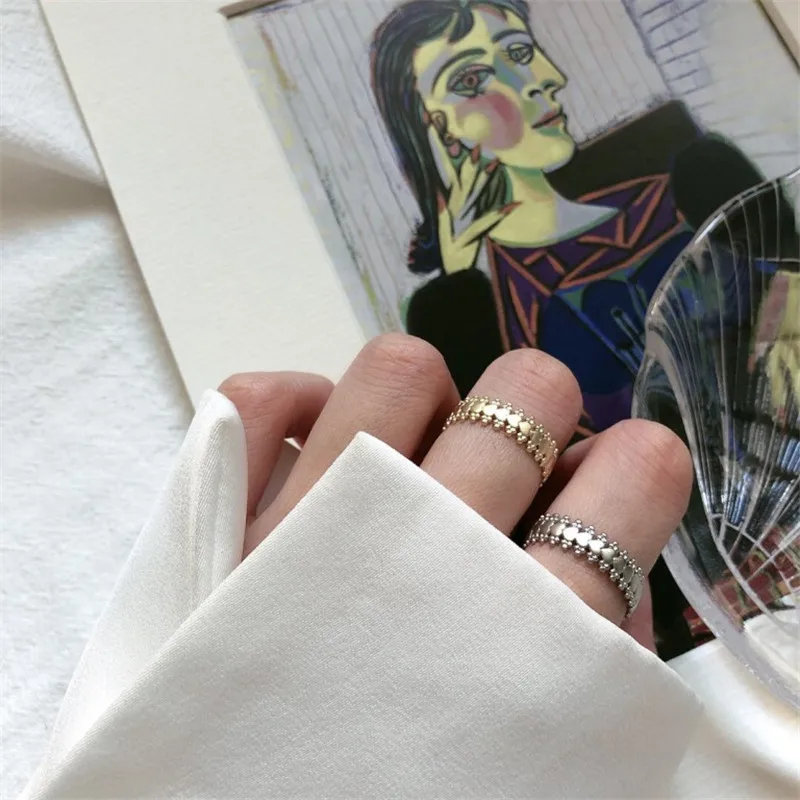 FFLACELL 2020 корейское Ретро простое металлическое матовое Золотое любовное сердце