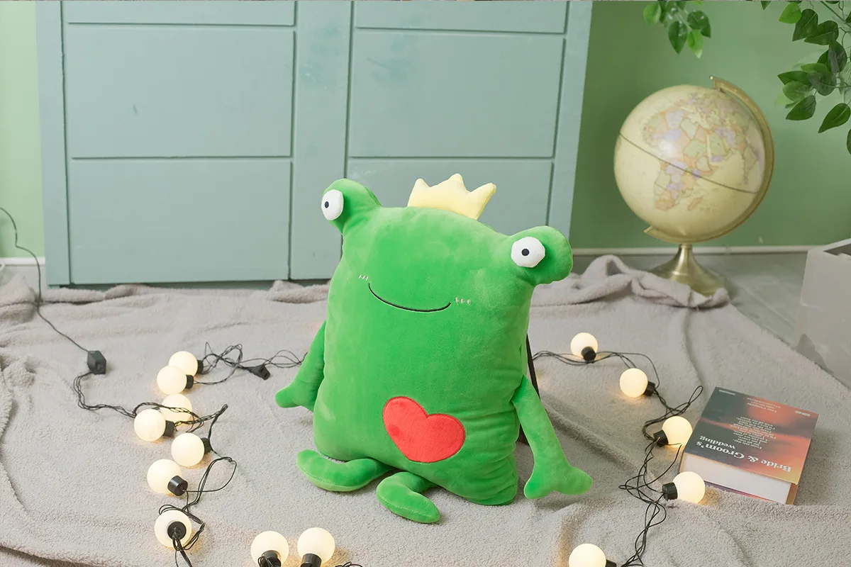 Стиль креативная игрушка; Симпатичные Корона в форме сердца лягушка Подушка Лягушка Плюшевые игрушки Отправить Детский жакет из денима для девочки; подарок ко Дню Святого Валентина
