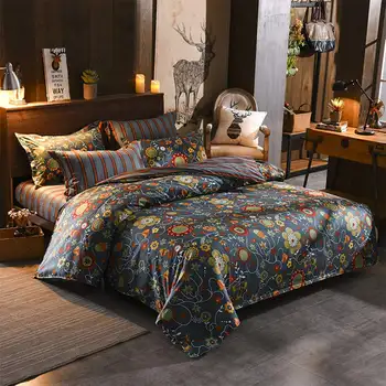 

4Pcs Romantic European Style Flower Soft Bedding Set Duvet Cover Set Bed Linen Quilt Cover Bed Sheet Pillow Case Twin/Queen/King