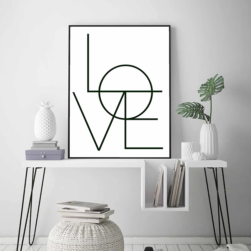 Sketch Wall Art Line Drawing Print Minimalist Simple Fashion Canvas Poster  Black White Painting Love Quote Wall Picture Decor