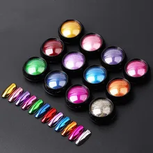 Блестящая пудра для ногтей, зеркальная Хромовая блестящая пигментная пудра для ногтей, украшения для маникюра, массивный блеск 0,5 г