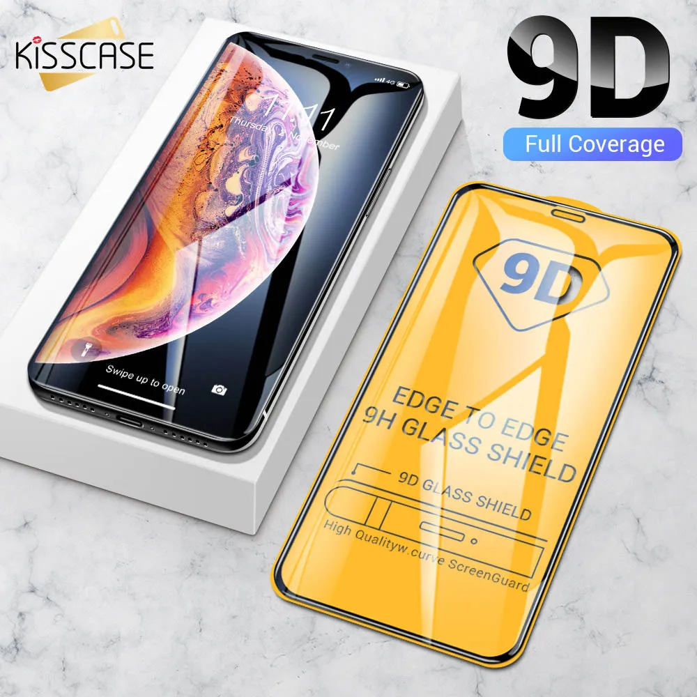 KISSCASE Закаленное стекло пленка для iPhone 11 Pro Max 5 7 полное покрытие экрана протектор XR