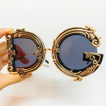 

NAUQ Baroque large frame sunglasses women luxury brand retro sun glasses men vintage personality glasses T show eyewear UV400