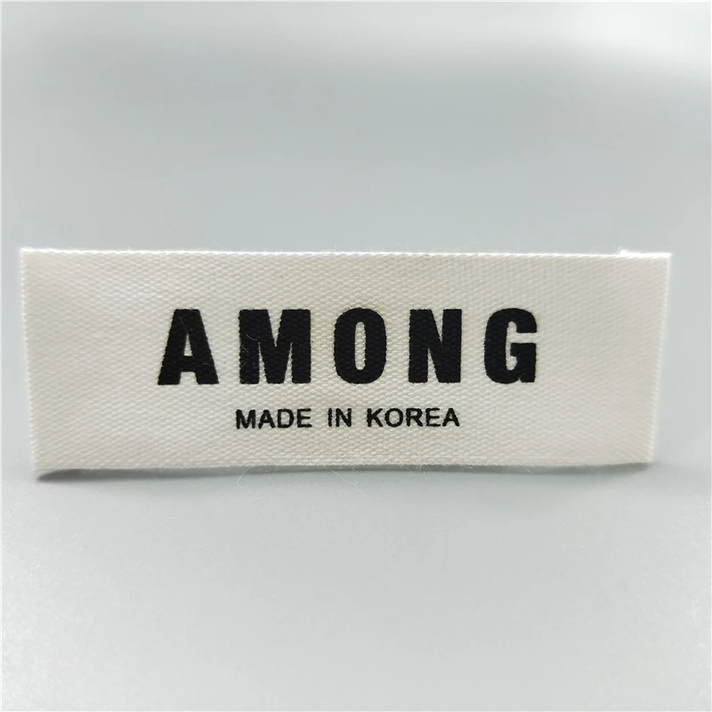 Spot leading label MADE IN AMONG KOREA Korean standard beige cotton mark main label custom-made cloth trademark