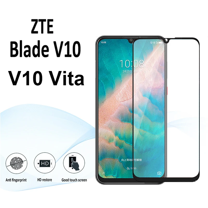Закаленное стекло для ZTE Blade V10 полное покрытие Защитная стеклянная пленка