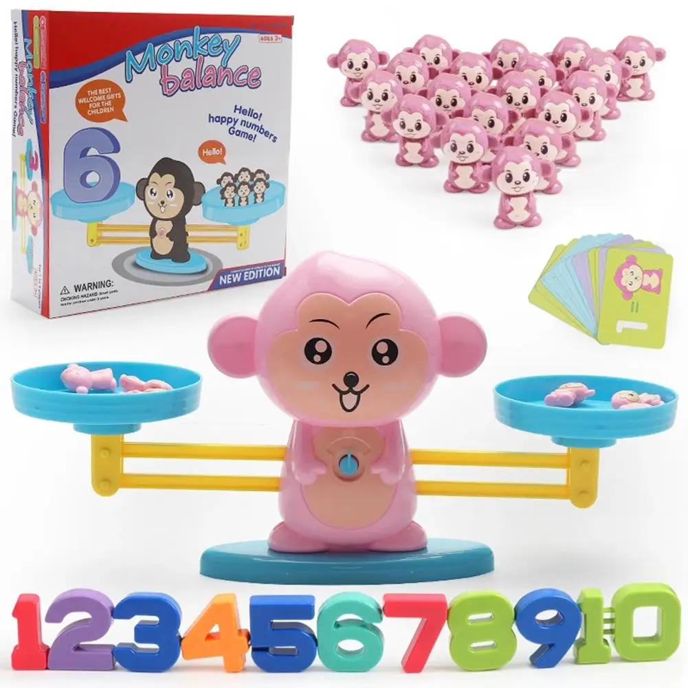 

Monkey Digital Balance Scale Toy Early Learning Balance Children Enlightenment Digital Addition and Subtraction Math Scales Toys