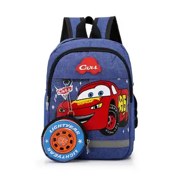 

Disney 2020 new kindergarten lovely backpack+purse coin boy bag Spiderman 95 car children boy bag for school