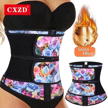 

CXZD Waist Trainer Double Belt Waist Trainer Body Shaper Zipper Shapewear Slimming Belt Corset Rose Waist Tummy Control Belt