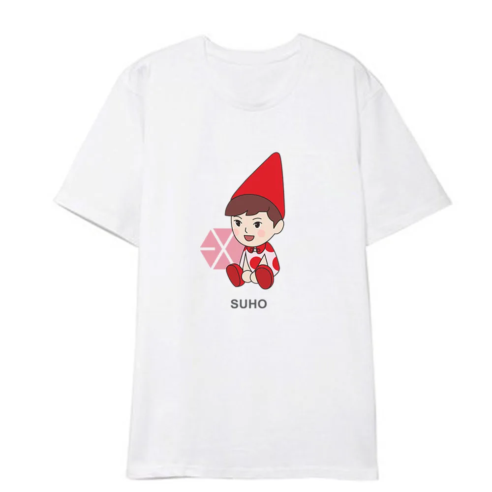 Футболки с героями мультфильмов, EXO BAEKHYUN KAI xiumin, новая модная повседневная Летняя футболка - Цвет: SUHO