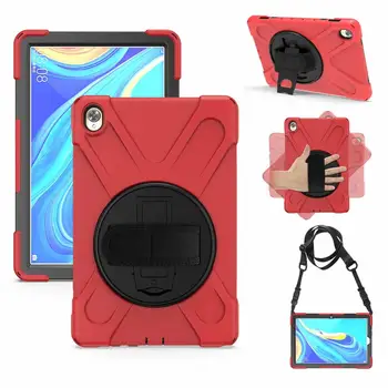 

Kids Case for Huawei Mediapad M6 10.8 2019 Three Layer Shockproof Rugged Case 360 Degree Hand Shoulder Strap Kickstand Cover