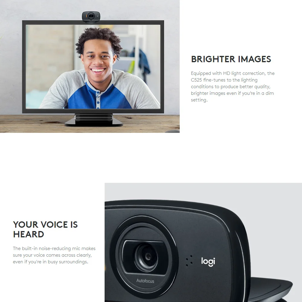 Камера Logitech C525 с микрофоном настольный компьютер ноутбук выделенное HD