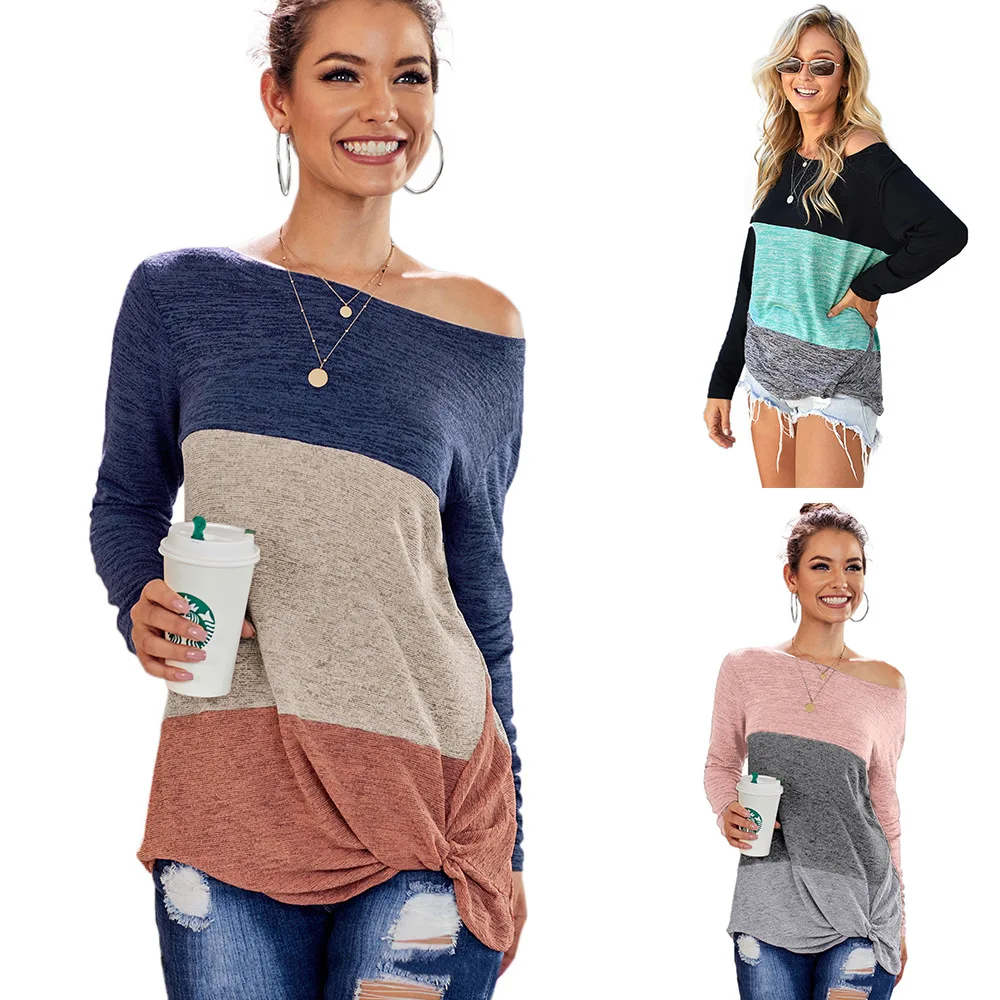 

New long sleeve loose Pullover blouse Large T-shirt for women LC252331