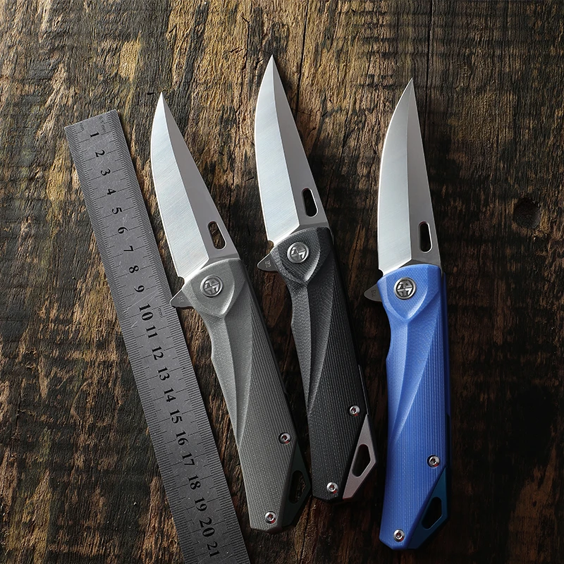 

Petrified fish D2 folding knife outdoor self-defense tactical hunting pocket knives G10 handle camping tools EDC original PF828