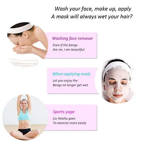 Towel Head Band Sweat Hairband Head Wrap Non-slip Stretchable Washable Headband Hair band for Sports Face Wash Makeup vintage hair clips