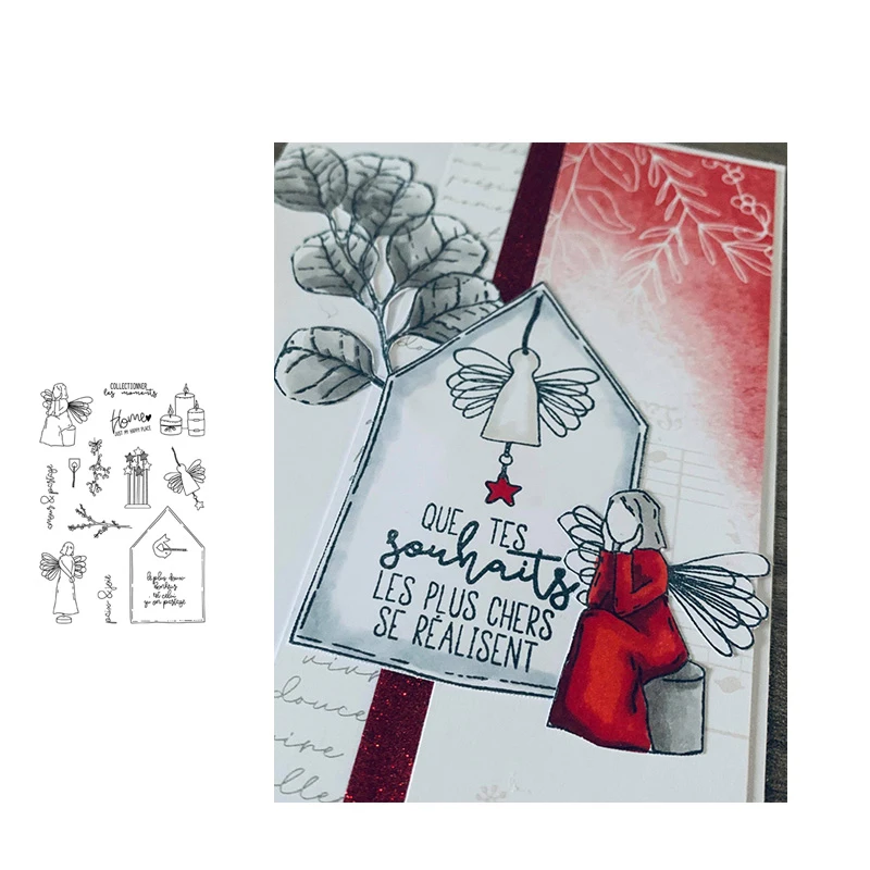 

JC Clear Rubber Stamp Girl Angel Wing Silicone Seals for Scrapbook Sheet Paper Model Card Make Craft New Stamp 2020 Decoration
