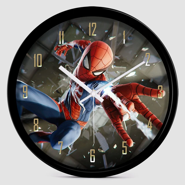 12 inches Silent Cartoon Super Hero Avenger Wall Hanging Clock Colorful Modern Room Bedroom Home Decorative 16