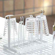 Креативный простой из кованого железа подстаканник, деревянная ручка подстаканник, двойная тряпка стеклянная бутылка для вина перевернутый держатель