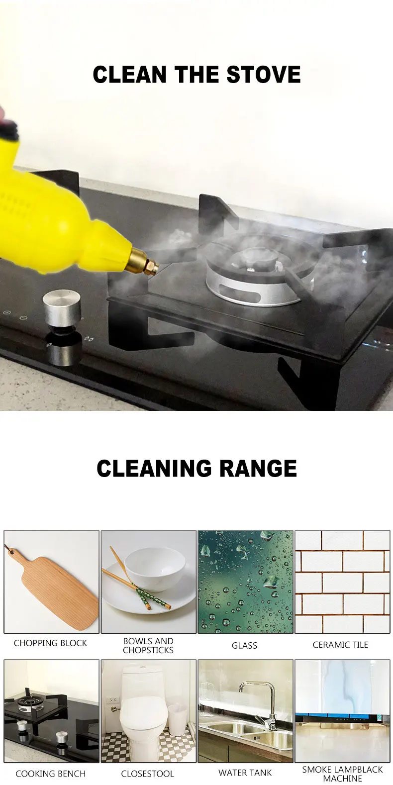 Description Picture 3 of item220V Electric Steaming Cleaner High Temperature And Pressure Steam Cleaner For Hood Air Conditioner Kitchen Tool Steaming Clean