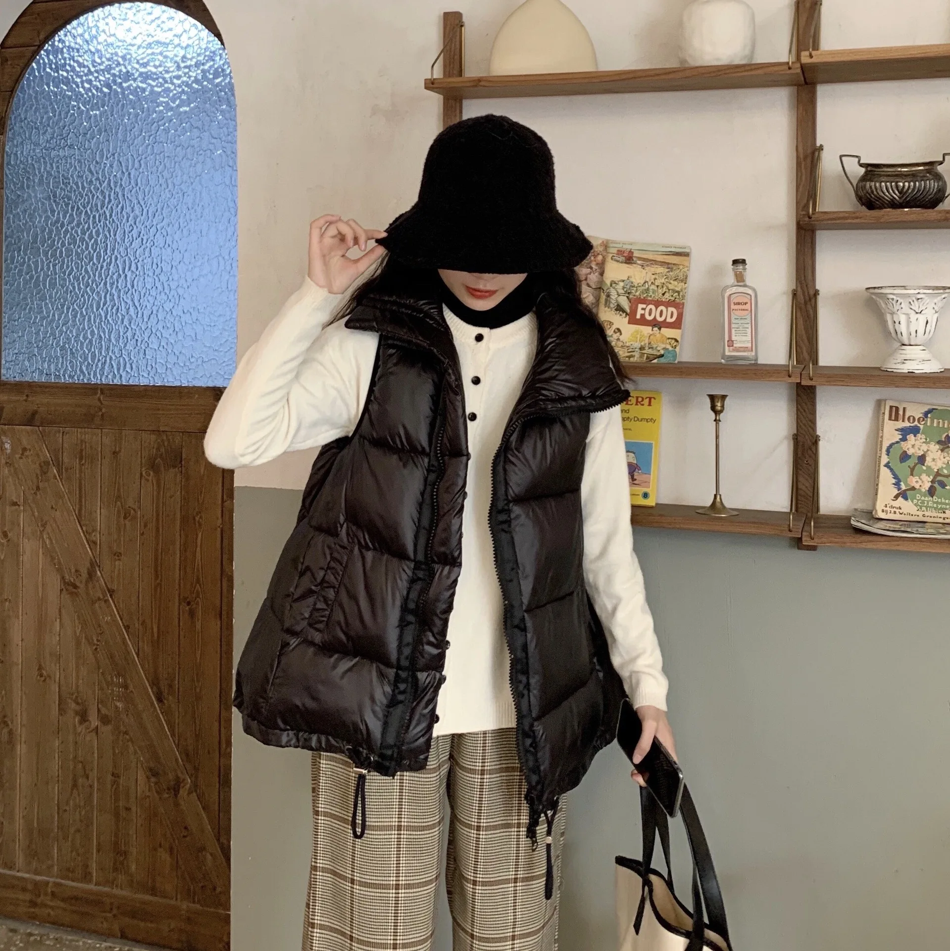 Повседневные жилеты размера плюс,, зимняя женская куртка, больше размера, пальто, свободные, ассиметричные, на молнии, теплая Женская одежда, верхняя одежда, A0-1088