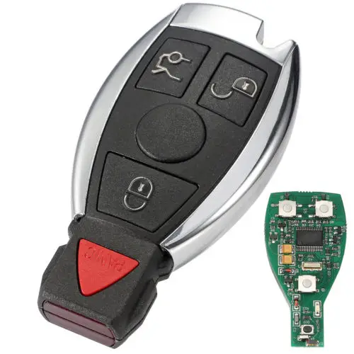 Для Mercedes BENZ 2000+ с NEC и BGA и чип NEC 3/3+ 1 Тревожная кнопка 2/2+ 1 кнопки Автозапуск дистанционного ключа автомобиля 433MHz Smart Key Корпус чехол - Количество кнопок: 4 Кнопки