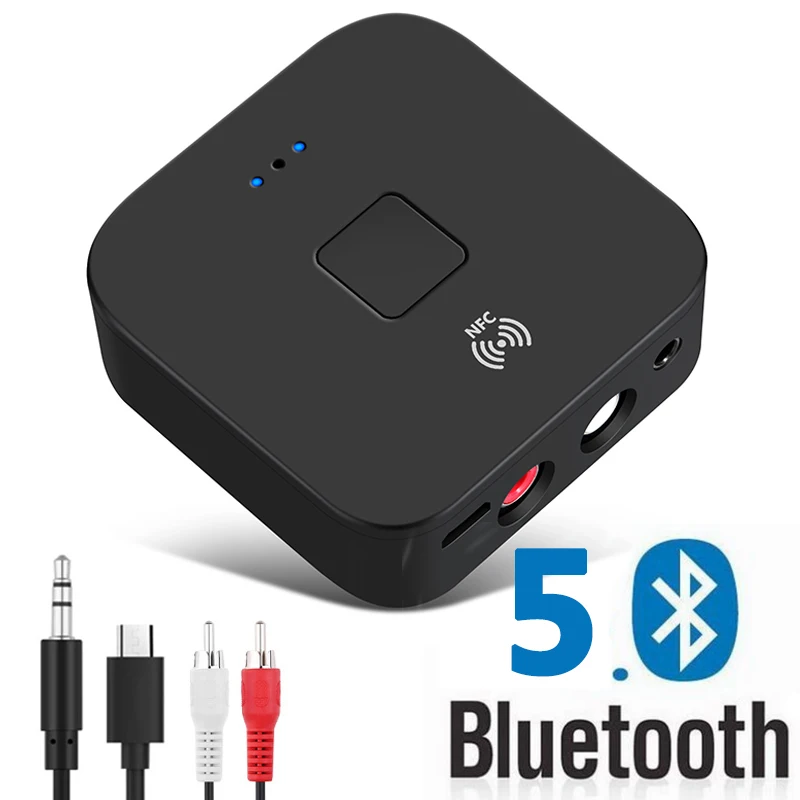 JINSERTA Bluetooth 5,0 приемник NFC Беспроводной адаптер 3,5 мм AUX/RCA HIFI автомобильный аудио приемник для ТВ динамик ПК