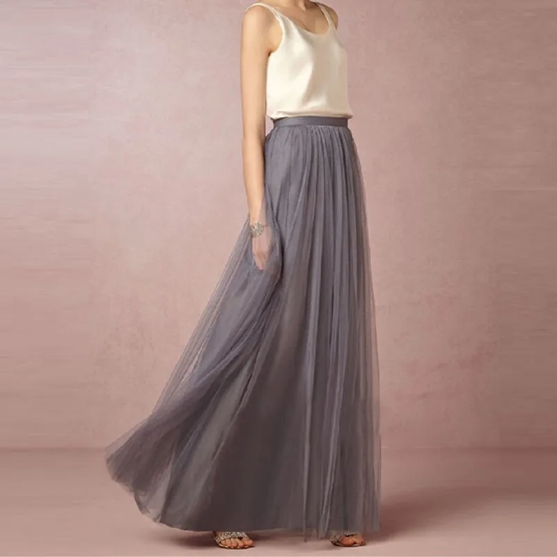 

Women's Long Skirt Soft Tulle Skirt Elastic Waist Wedding Dress Maxi Skirt Party Boho Retro Summer Dress Fadas Saia